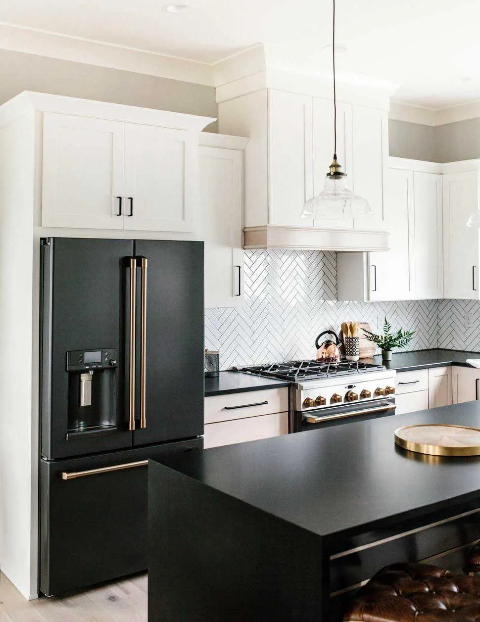12683 kitchen black appliances modern look