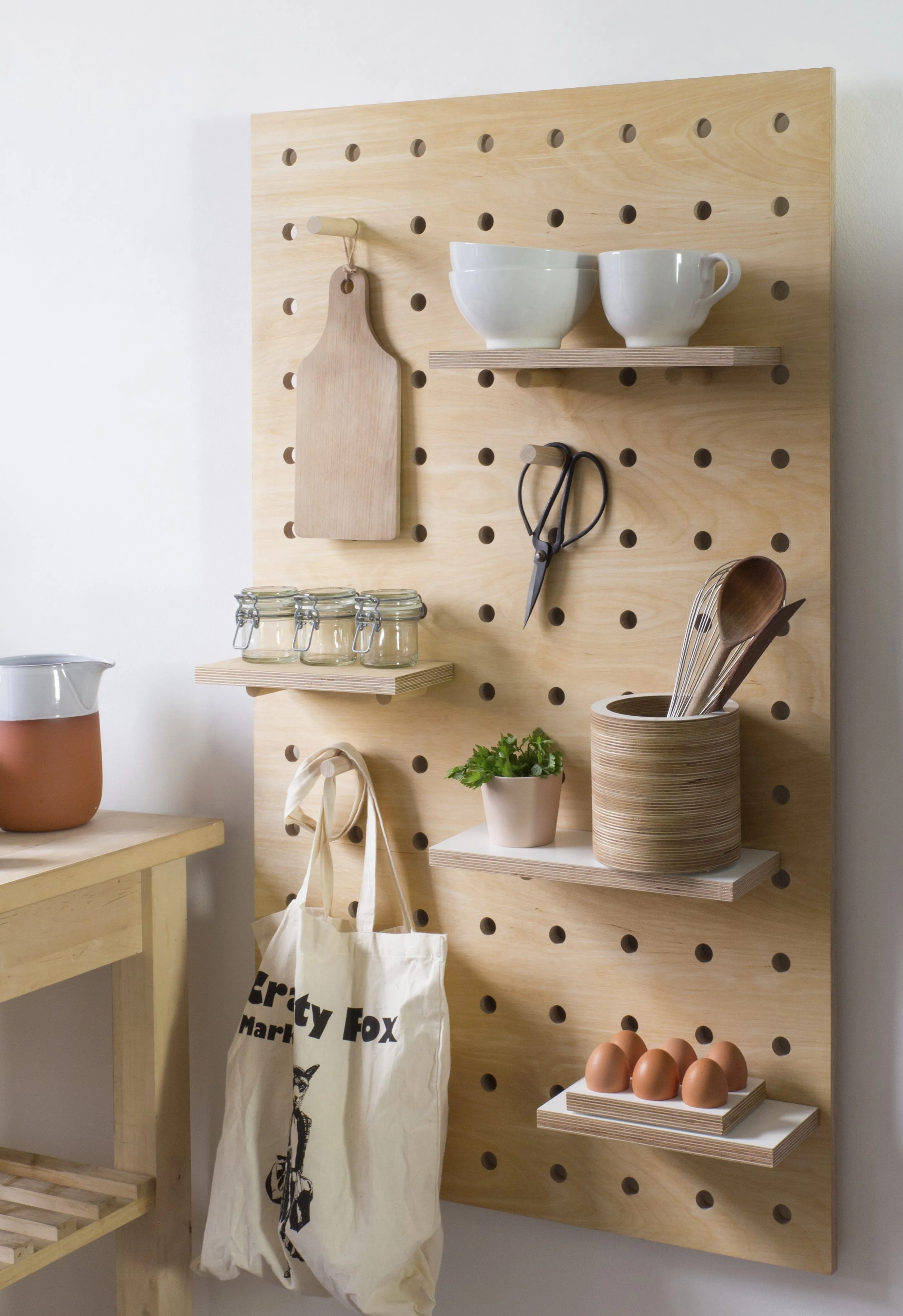 12822 pegboard kitchen pot rack