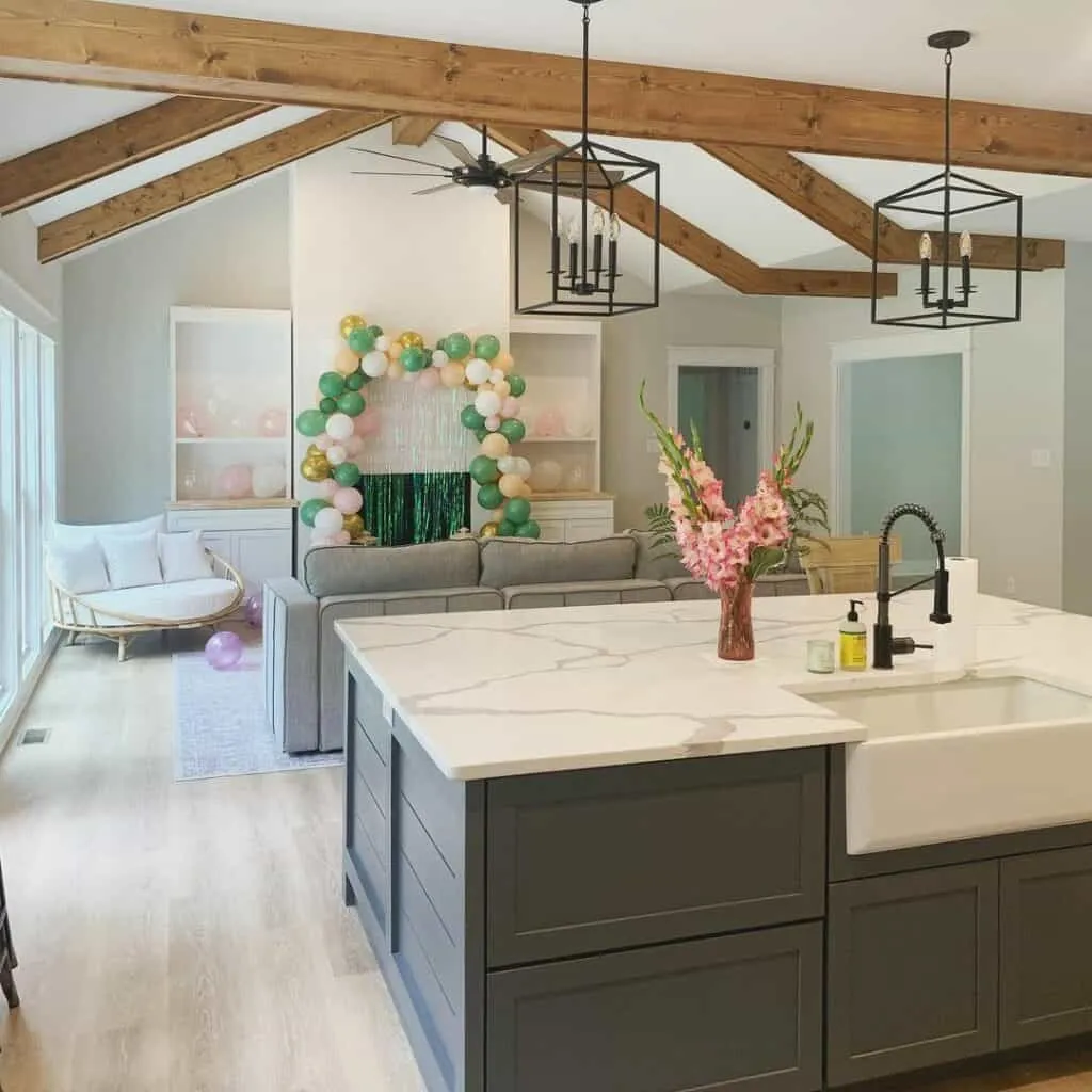 12840 gray wood kitchen lighting