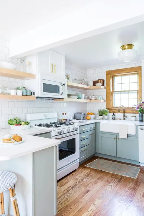 12856 pastel blue kitchen cabinets